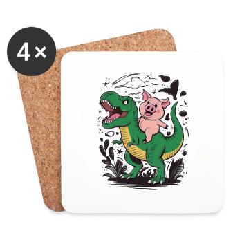 Pig - Coasters (set of 4) - white - Front