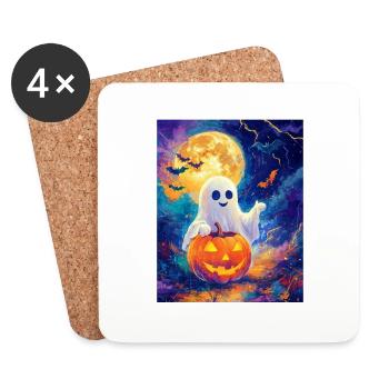 Halloween Gift Women Spirit Men Kids Decoration - Coasters (set of 4) - white - Front