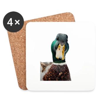 Canard - Dessous de verre (lot de 4) - blanc - Devant