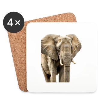 Elefant - Untersetzer (4er-Set) - Weiß - Vorne
