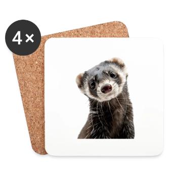 Ferret - Coasters (set of 4) - white - Front