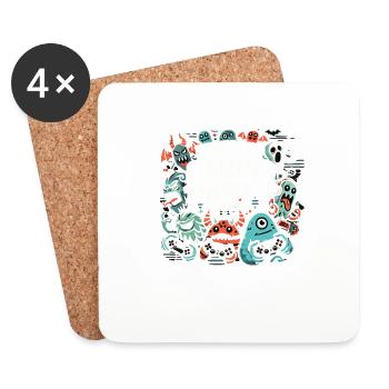 Gamer monster gaming party design - Coasters (set of 4) - white - Front