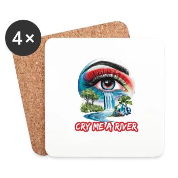 Auge mit Wasserfall für eine Kunstliebhaber - Untersetzer (4er-Set) - Weiß - Vorne