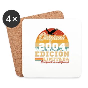 Vintage 2004 Birthday Gift - Coasters (set of 4) - white - Front