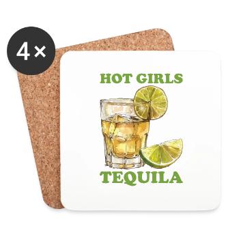 Hot Girls Drink Tequila - Untersetzer (4er-Set) - Weiß - Vorne