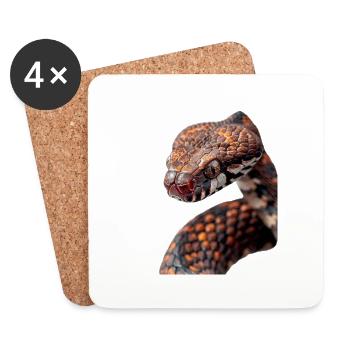 Snake - Coasters (set of 4) - white - Front