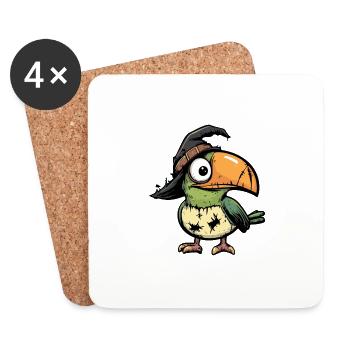 Tukan Vogel Halloween Comic Lustig - Untersetzer (4er-Set) - Weiß - Vorne