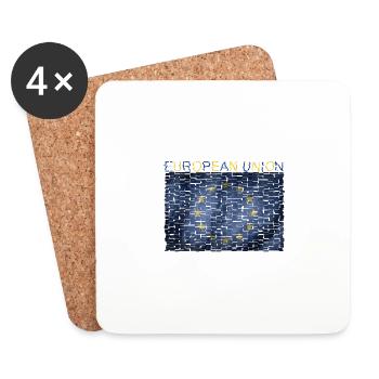 EU Flag Art Design Europe Euro Brussels - Coasters (set of 4) - white - Front