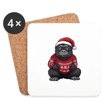 Gorilla Christmas Comic - Coasters (set of 4) - white - Front