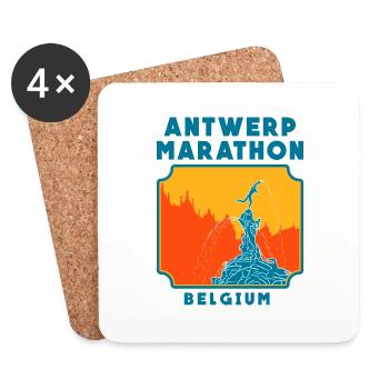 Antwerpen-Marathon - Belgien - Untersetzer (4er-Set) - Weiß - Vorne