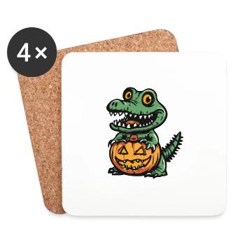 Alligator Halloween Tier - Untersetzer (4er-Set) - Weiß - Vorne