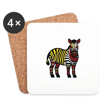 Zebra Halloween Animal - Coasters (set of 4) - white - Front