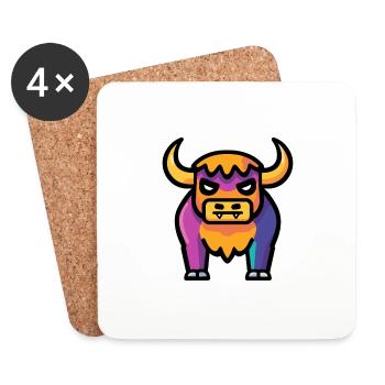 Stier Halloween Tier - Untersetzer (4er-Set) - Weiß - Vorne