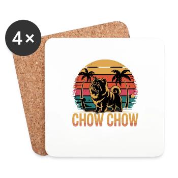 Chow Chow Hund Chinesische Hunderasse - Untersetzer (4er-Set) - Weiß - Vorne