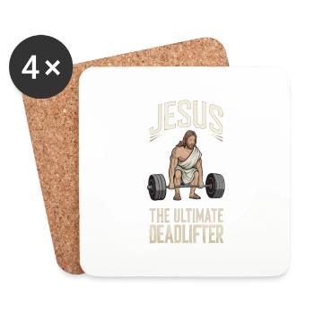 Ultimate Deadlifter Muscles Workout Fitness - Coasters (set of 4) - white - Front