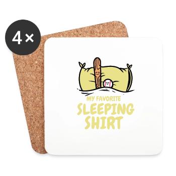 Baseball Baseball Team Baseballer Pajamas - Coasters (set of 4) - white - Front