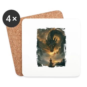 Cerf-volant - Dessous de verre (lot de 4) - blanc - Devant