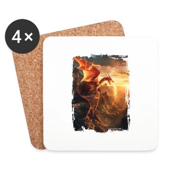 Cerf-volant - Dessous de verre (lot de 4) - blanc - Devant