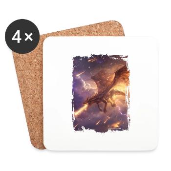 Cerf-volant - Dessous de verre (lot de 4) - blanc - Devant
