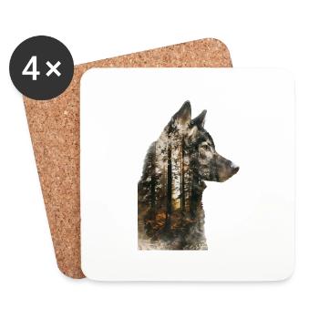 Malamute d’Alaska - Dessous de verre (lot de 4) - blanc - Devant