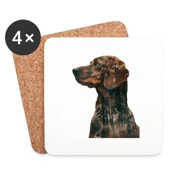 Beagle - Untersetzer (4er-Set) - Weiß - Vorne