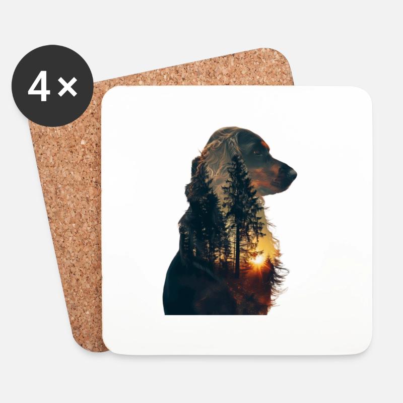 Cocker Spaniel - Untersetzer (4er-Set) - Weiß