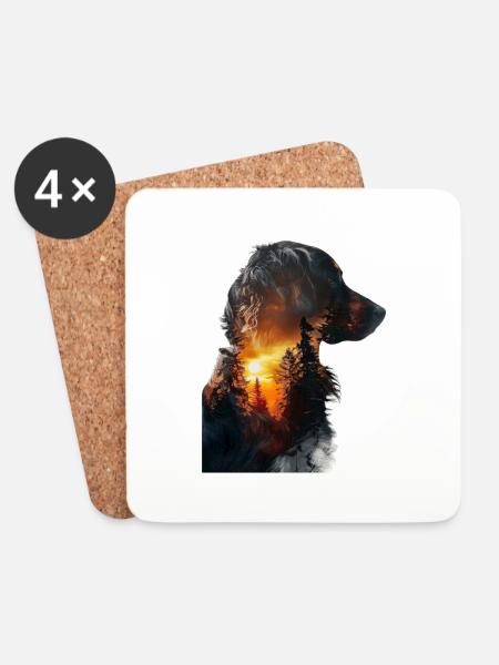 Berner Sennenhund - Untersetzer (4er-Set) - Weiß