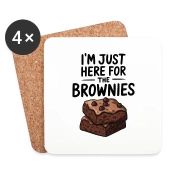 Brownies Saying Pastry Funny Brownie Gift - Coasters (set of 4) - white - Front