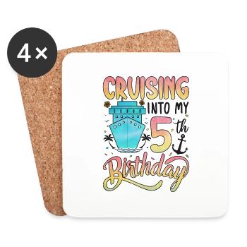 Cruising Into My 5th Birthday - Coasters (set of 4) - white - Front