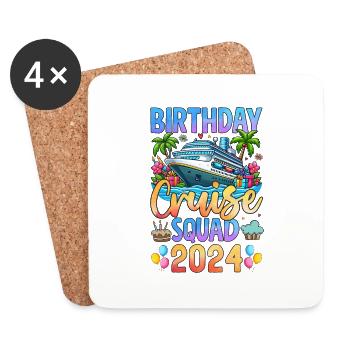 Birthday Cruise Squad 2024 - Coasters (set of 4) - white - Front