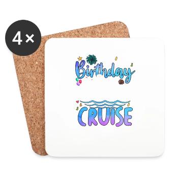 My Birthday Cruise 2024 - Coasters (set of 4) - white - Front