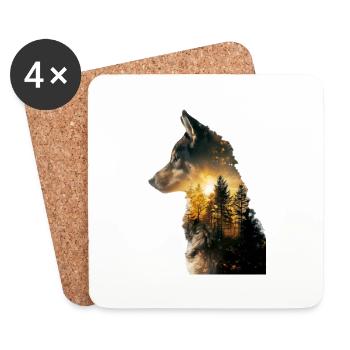Shiba Inu - Coasters (set of 4) - white - Front