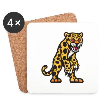 Leopard Halloween Tier - Untersetzer (4er-Set) - Weiß - Vorne