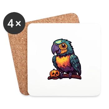 Papagai Halloween Tier - Untersetzer (4er-Set) - Weiß - Vorne