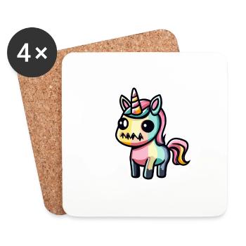 Unicorn Halloween Animal - Coasters (set of 4) - white - Front