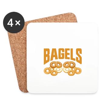 Bagel Lover Art Bagels - Dessous de verre (lot de 4) - blanc - Devant