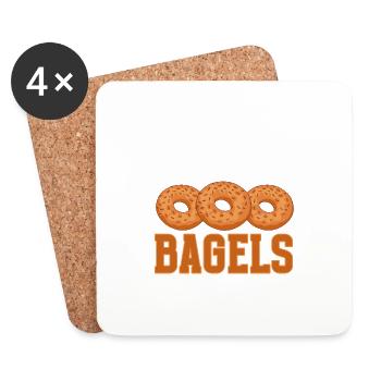 Bagel Lover Art Bagels - Untersetzer (4er-Set) - Weiß - Vorne
