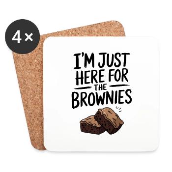 Brownies Saying Pastry Funny Brownie Gift - Coasters (set of 4) - white - Front