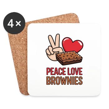 Brownies Saying Pastry Funny Brownie Gift - Coasters (set of 4) - white - Front