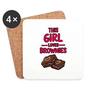 Brownies Saying Girl Funny Brownie Gift - Coasters (set of 4) - white - Front