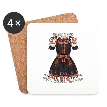 Trachtenhemd Trachtenshirt Damen Frauen Tracht - Untersetzer (4er-Set) - Weiß - Vorne