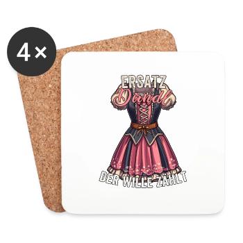Trachtenhemd Trachtenshirt Damen Frauen Tracht - Untersetzer (4er-Set) - Weiß - Vorne