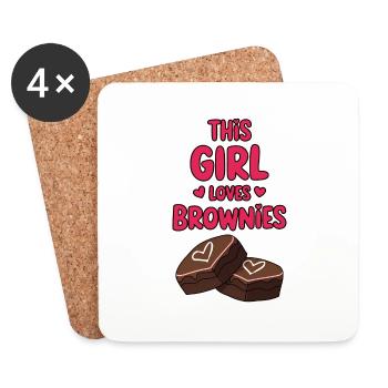 Brownies Saying Girl Funny Brownie Gift - Coasters (set of 4) - white - Front