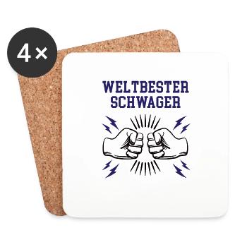 Schwager Brother In Law Bester Bruder - Untersetzer (4er-Set) - Weiß - Vorne