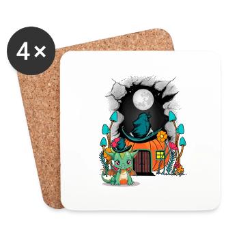 Pumpkin Halloween Dragon Dragon Child Kids Baby - Coasters (set of 4) - white - Front