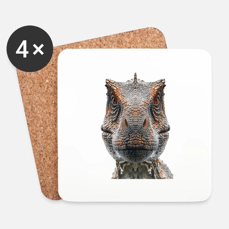 T-Rex - Untersetzer (4er-Set) - Weiß
