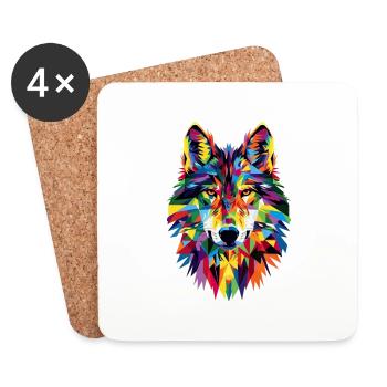 Wolf - Coasters (set of 4) - white - Front