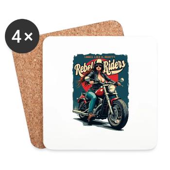 Rebel Riders Unleash The Rebel - Untersetzer (4er-Set) - Weiß - Vorne