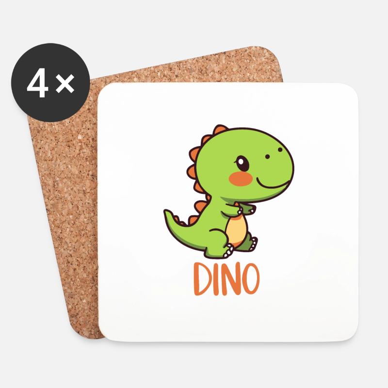 DINOSAURIER - Untersetzer (4er-Set) - Weiß