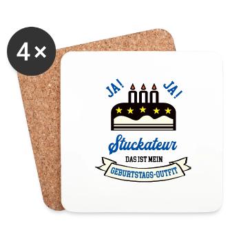 Geburtstag Stuckateur Stukkateur Bau Handwerk - Untersetzer (4er-Set) - Weiß - Vorne